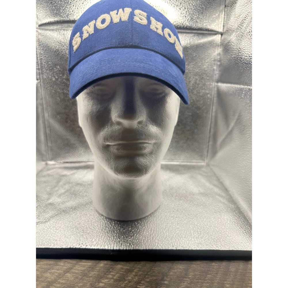 Snowshoe Mountain Resort Blue Embroidered Ball Cap Hat American Flag Patch